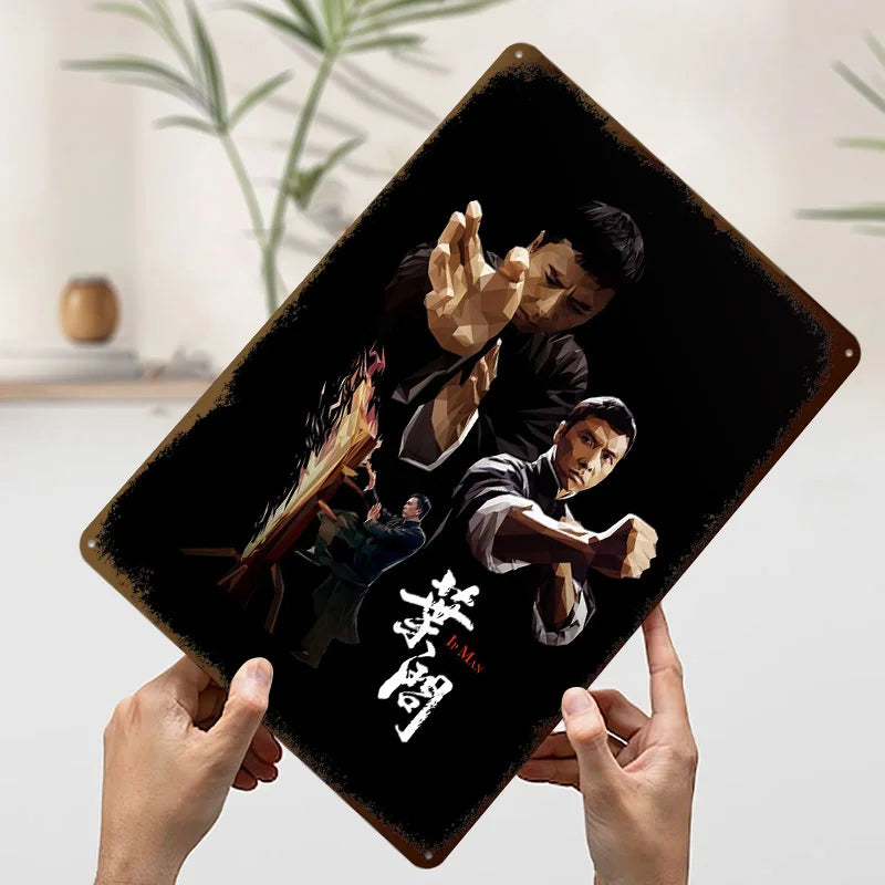 Vintage Martial Arts Metal Sign – Kung Fu Wall Decor Martial Kung Fu