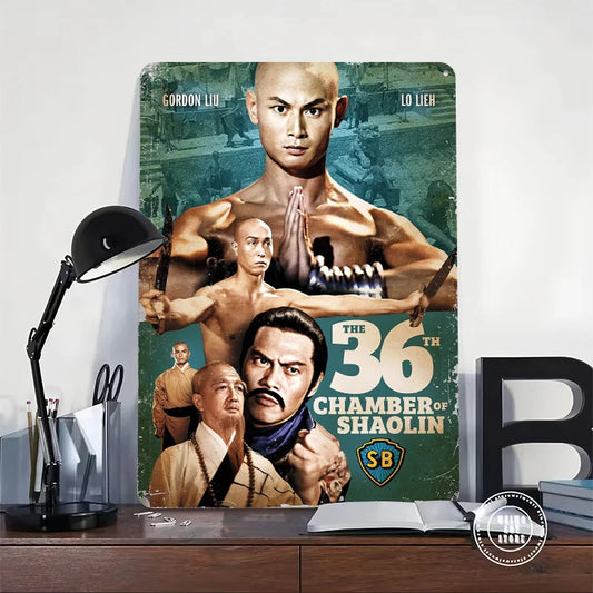 The 36th Chamber of Shaolin Vintage Metal Wall Sign – Retro Tin Plaque
