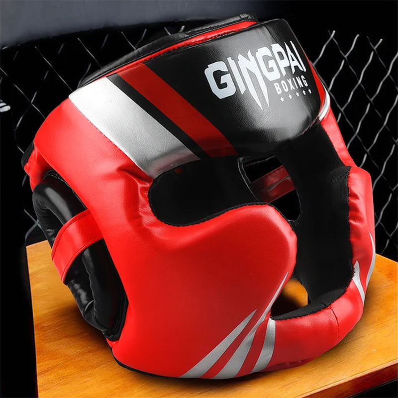 High-Grade PU Leather Boxing Helmet Adult Kids Professional Competition Headgear MMA Muay Thai Taekwondo Head Gear Guard