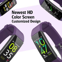 Thumbnail for Fitness Tracker with Blood Pressure Heart Rate Sleep Health Monitor for Men and Women, Upgraded Waterproof Activity Tracker Watch, Step Calorie Counter Pedometer Purple