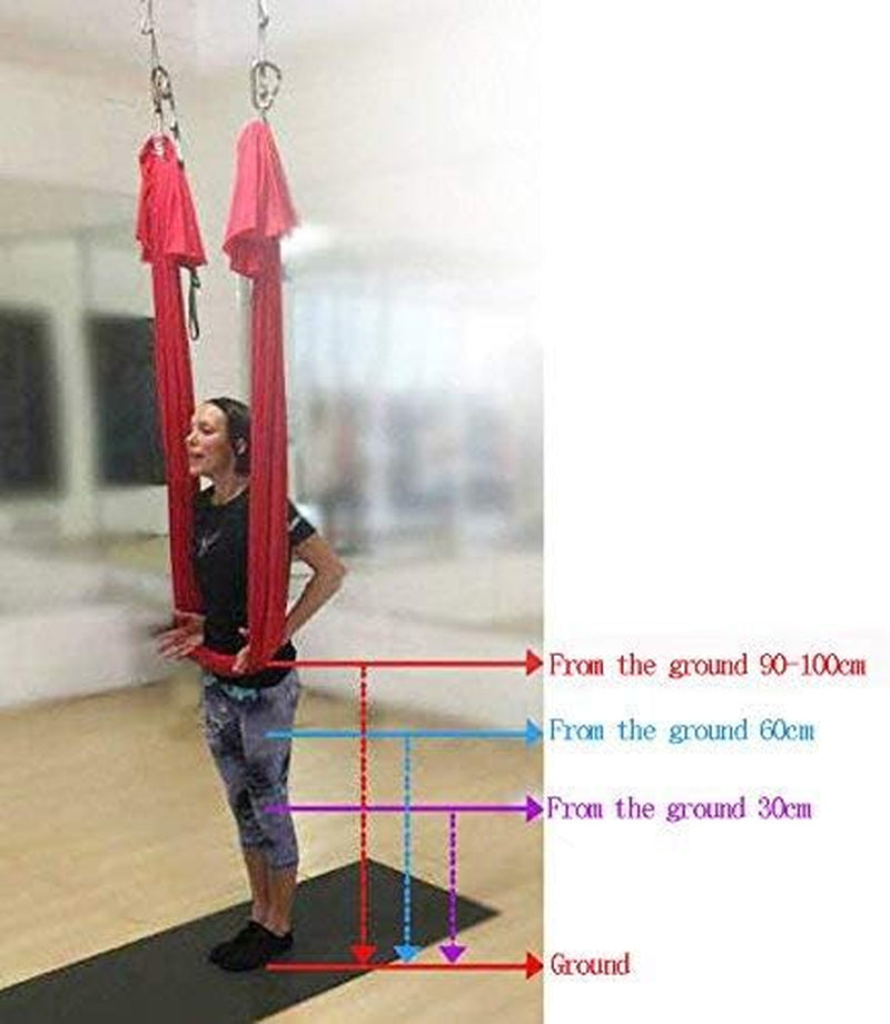 5M Yoga Pilates Aerial Silk Kit Yoga Swing Aerial Yoga Antigravity Hammock Silk Fabric for Yoga Strap Bodybuilding