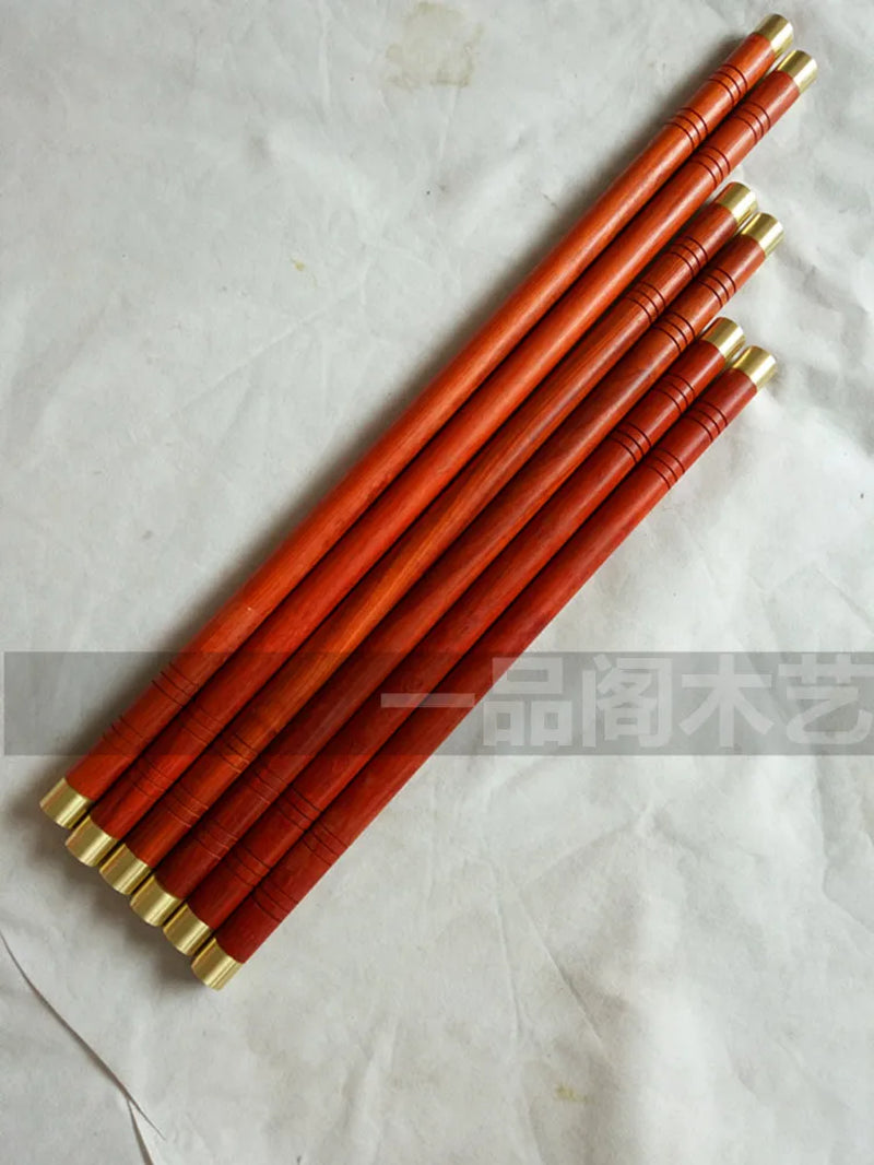 Africanpadauk Taiji Sticks Solid Shaolin Sticks Kungfu Hardwood Wands Martial Arts Sticks With/Without Copper Hoop 60Cm-200Cm