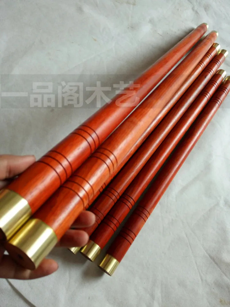 Africanpadauk Taiji Sticks Solid Shaolin Sticks Kungfu Hardwood Wands Martial Arts Sticks With/Without Copper Hoop 60Cm-200Cm