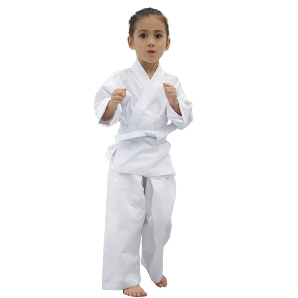 FLKKY Karate Gi for Kids with Belt Lightweight Student Karate Uniform Martial Arts Sports Karate Suits(Size0000-1) (000) White