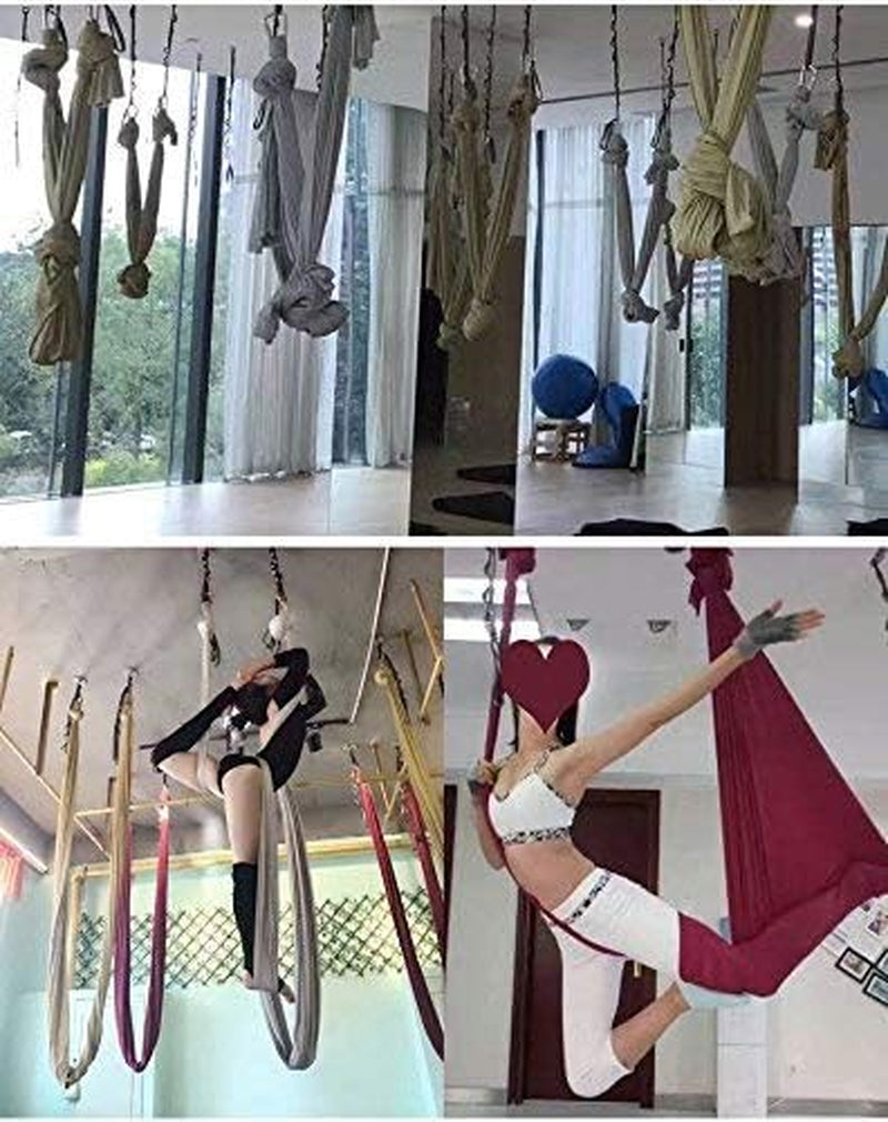 5M Yoga Pilates Aerial Silk Kit Yoga Swing Aerial Yoga Antigravity Hammock Silk Fabric for Yoga Strap Bodybuilding