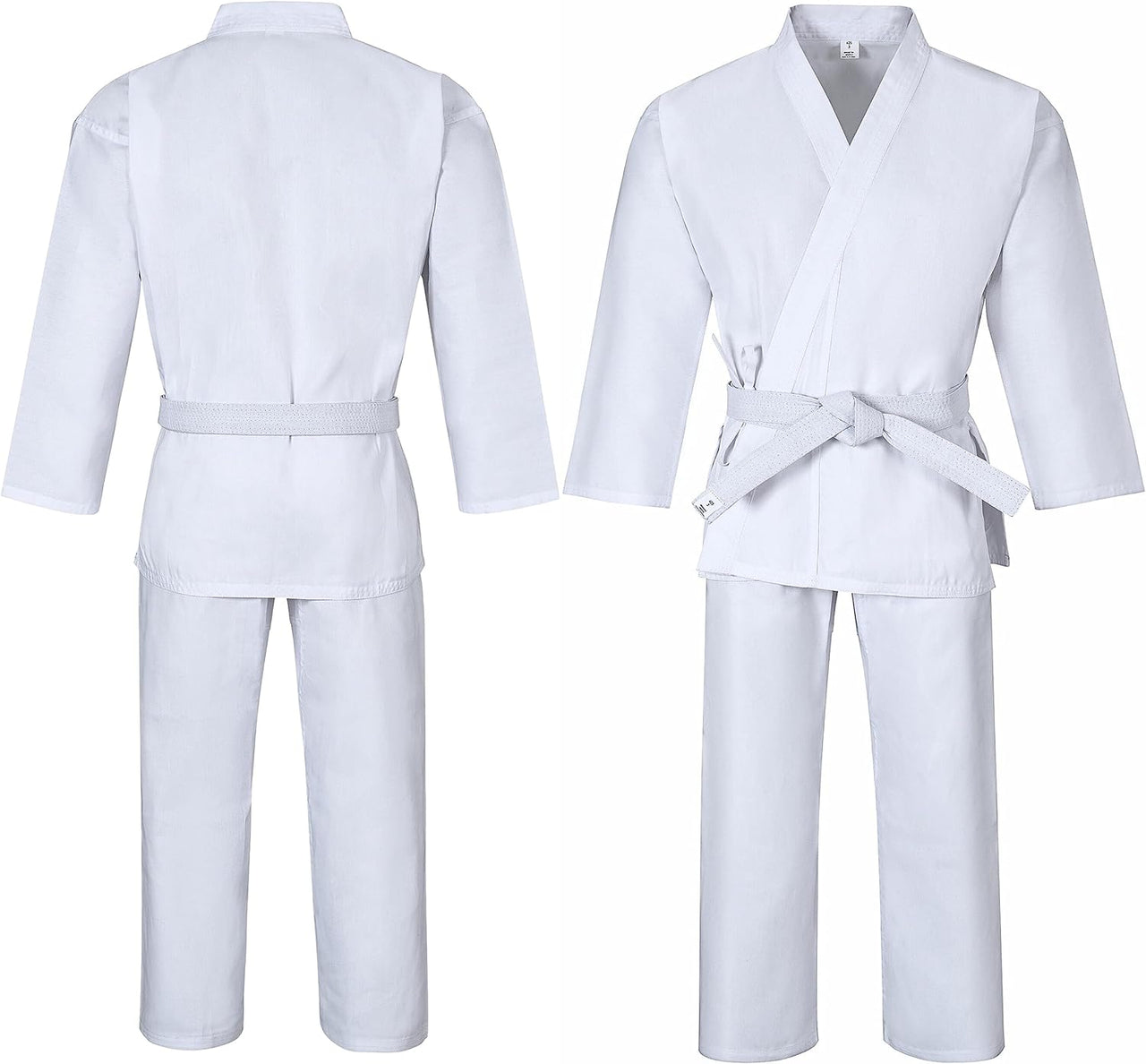 Karate Gi Martial Arts Elastic Drawstring Karate Uniform for Kids & Adult Lightweight Student Gi with Free Belt