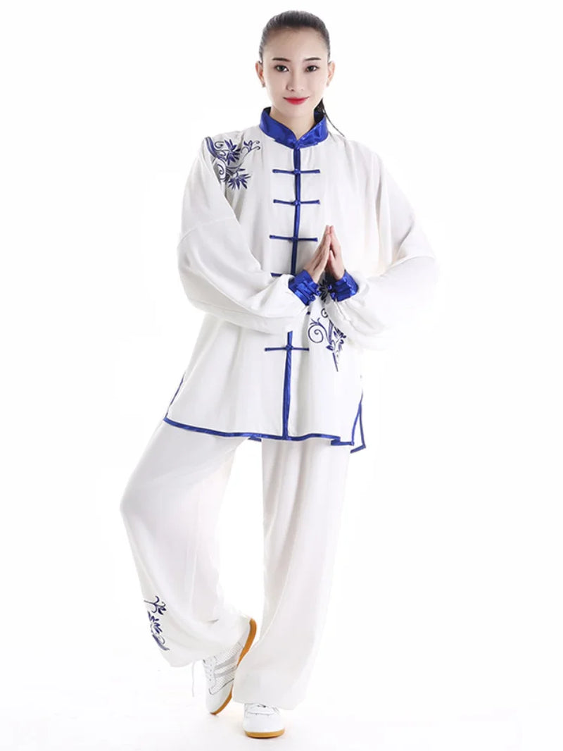 Tai Chi Uniform Adults Martial Arts Clothes Long Sleeve Embroidery Taekwondo Kungfu Suit Chinese Style Morning Exercise Costumes