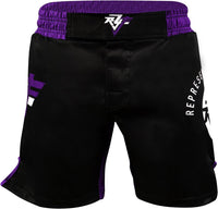 Thumbnail for MMA Fight Shorts UFC Grappling Muay Thai BJJ Training Jiu Jitsu No Gi Wear Black Purple Medium