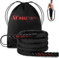 Thumbnail for Exercise Jump Rope Weighted Jump Ropes for Fitness with Nylon Sleeve and Bag 3Lb