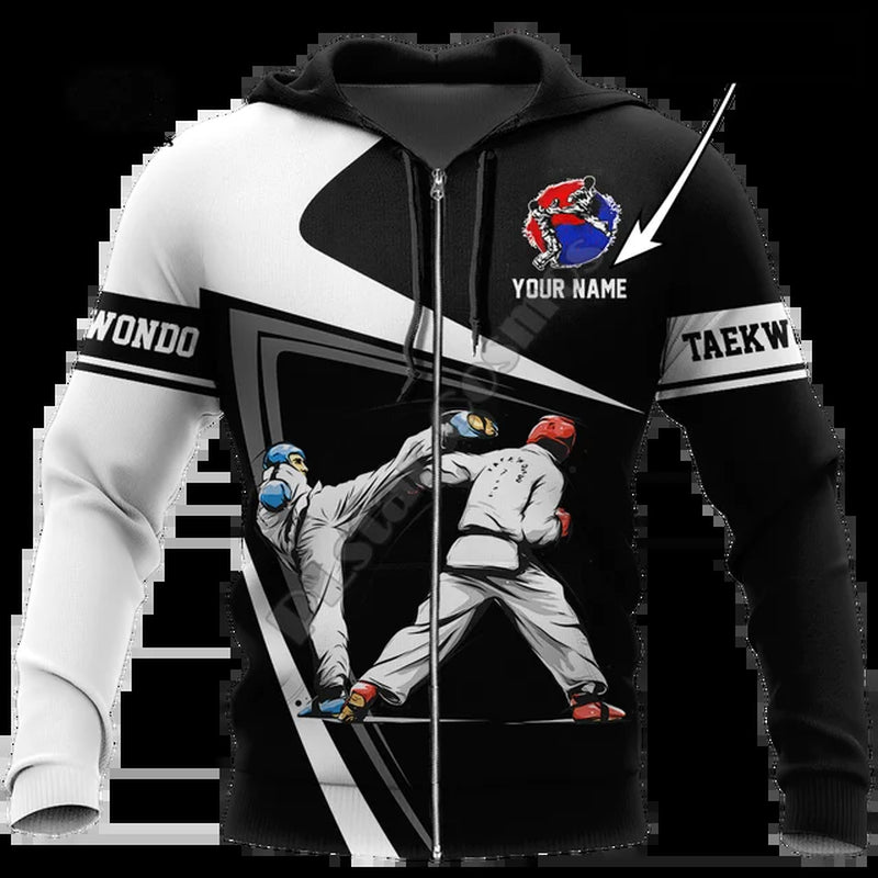 Newfashion Cosplay Martial Arts Sports Taekwondo Sportswear Tracksuit Harajuku 3Dprint Men/Women Funny Casual Jacket Hoodies A11