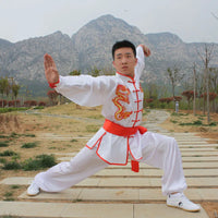 Thumbnail for HX09 White Double Dragon Traditional Chinese Tai Chi Clothing Long-Sleeve Kungfu Uniforms Wushu Taichi Martial Arts Suit