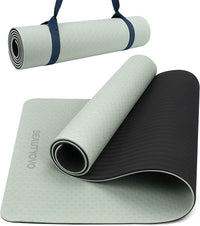 Thumbnail for Yoga Mat with Strap, 1/3| 1/4 Inch Extra Thick Yoga Mat Double-Sided Non Slip, Professional TPE| PVC Yoga Mats for Women Men, Workout Mat for Yoga, Pilates and Floor Exercises