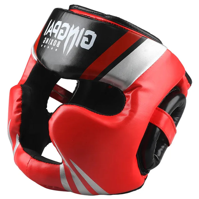 Grade PU Leather Boxing Helmet Head Protectors Adult Child Professional Competition Headgear MMA Muay Thai Kickboxing Head Guard