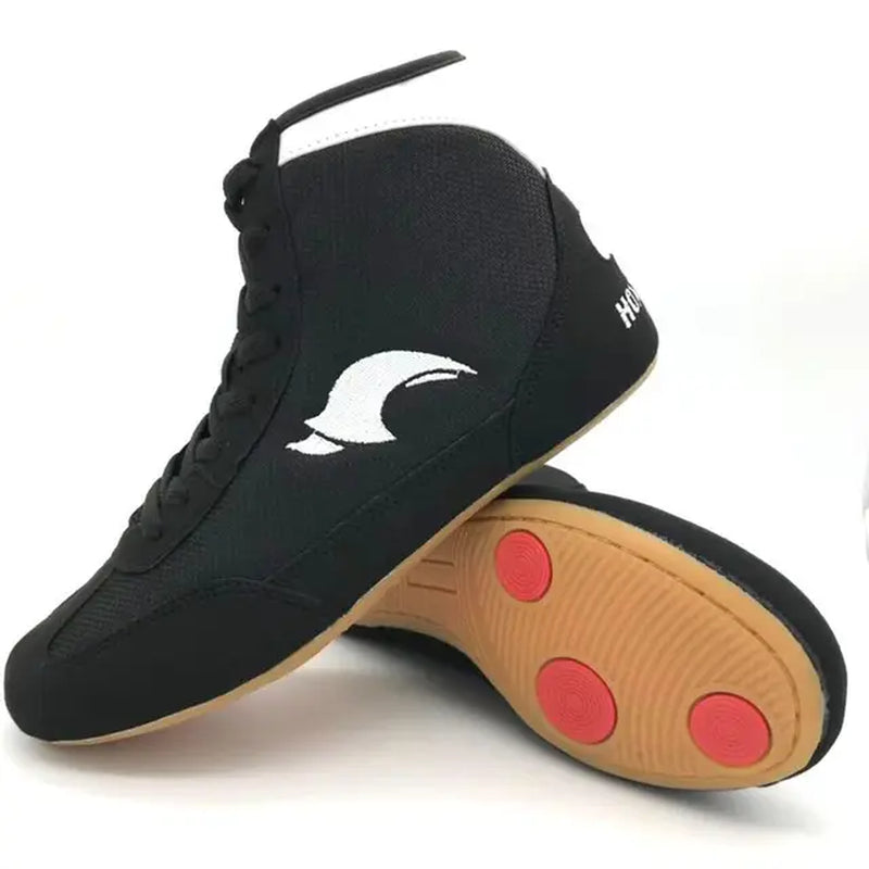 Professional Boxing Wrestling Shoes Rubber Outsole Breathable Combat Sneakers Lace-Up Training Fighting Boots plus Size A9058