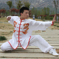 Thumbnail for HX09 White Double Dragon Traditional Chinese Tai Chi Clothing Long-Sleeve Kungfu Uniforms Wushu Taichi Martial Arts Suit