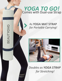 Thumbnail for Yoga Mat with Strap, 1/3| 1/4 Inch Extra Thick Yoga Mat Double-Sided Non Slip, Professional TPE| PVC Yoga Mats for Women Men, Workout Mat for Yoga, Pilates and Floor Exercises