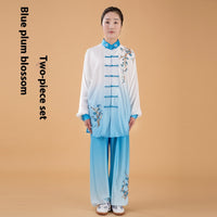 Thumbnail for Milk Silk Gradient Color Tai Ji Suit Middle-aged And Elderly Martial Arts Costume Suit