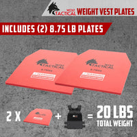 Thumbnail for Weight Vest Plates - 5.75/8.75/14.5/19.75LB Pairs - Wods, Strength Training, Running, Heavy Workouts