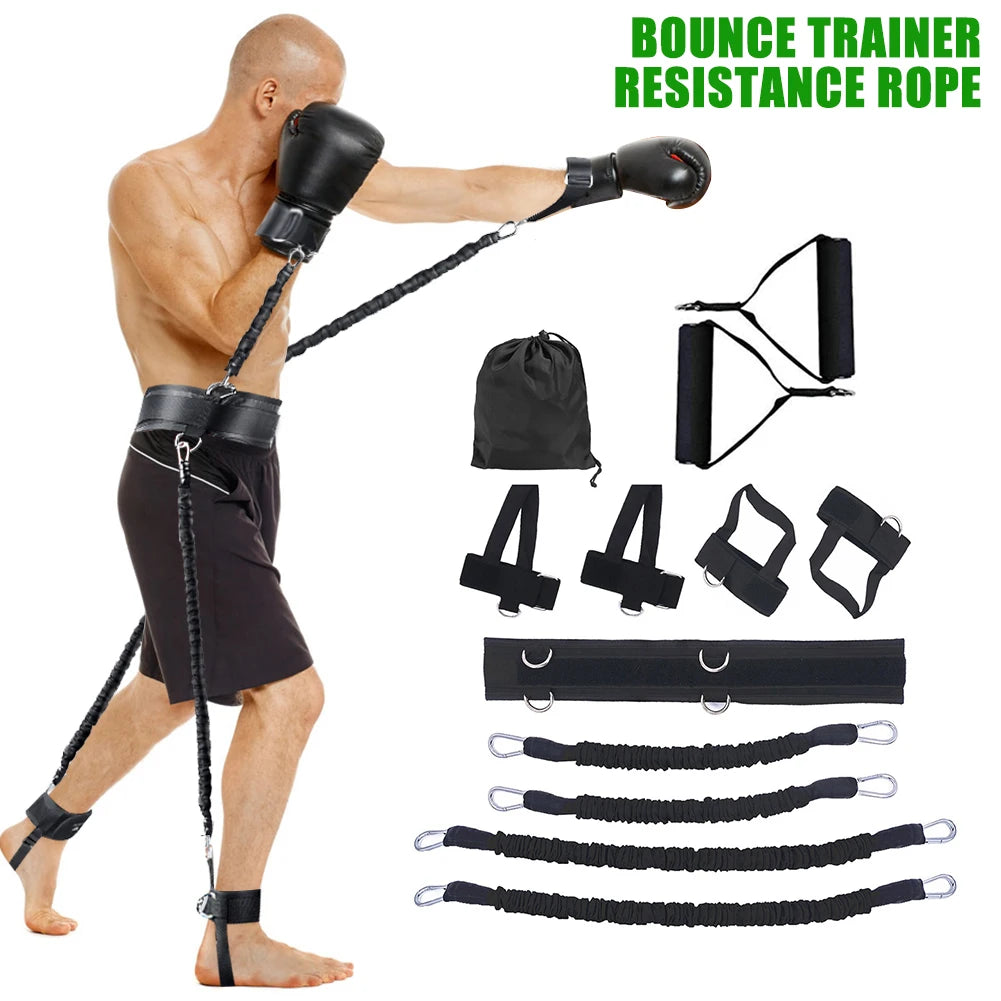 Sports Fitness Resistance Bands Set Bouncing Strength Training Equipment Bounce Trainer Resistance Rope Boxing Stretching Strap