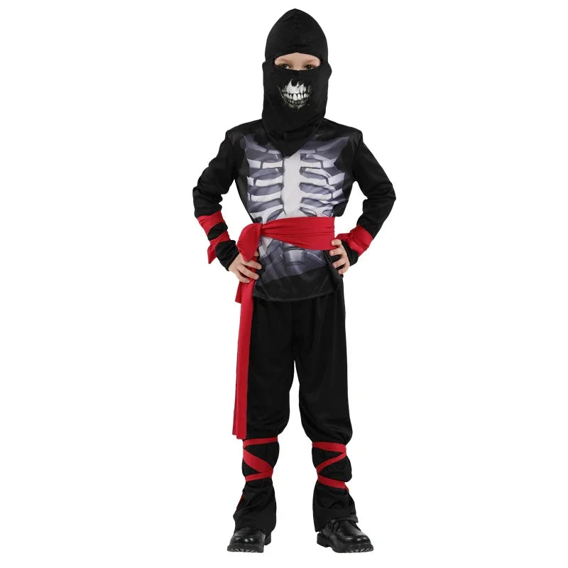 Ninja Costume Kids Martial Arts Cosplay Halloween Fancy Dress Boy Party Decorations Supplies Dress