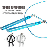 Thumbnail for Speed Jump Rope 360° Swivel Ball Bearing Adjustable Steel Coated Rope Workout Fitness Training Boxing Exercises Skipping Ropes