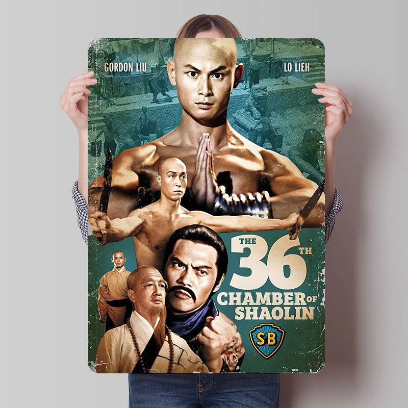 36th Chamber of Shaolin Metal Sign – Retro Movie Wall Art