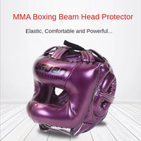 Thumbnail for PU Boxing Head Protection Adult Fitness equipment Cross Beam Closed Full Sports Sanda Helmets Taekwondo Accessories