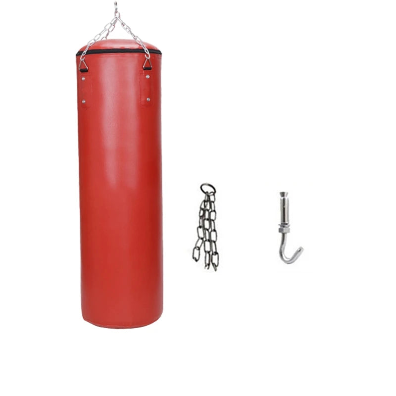 60cm Unfilled Heavy Punching Bag Professional Boxing Sandbag with Hanging Accessorie for MMA Muay Thai Kickboxing Taekwondo