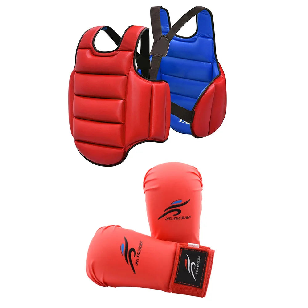 Karate Gloves Taekwondo Dobok Sparring Gear Uniform Set Helmet Boxing Equipment MMA Vest Suit Body Guards Judo Gi Kyokushin