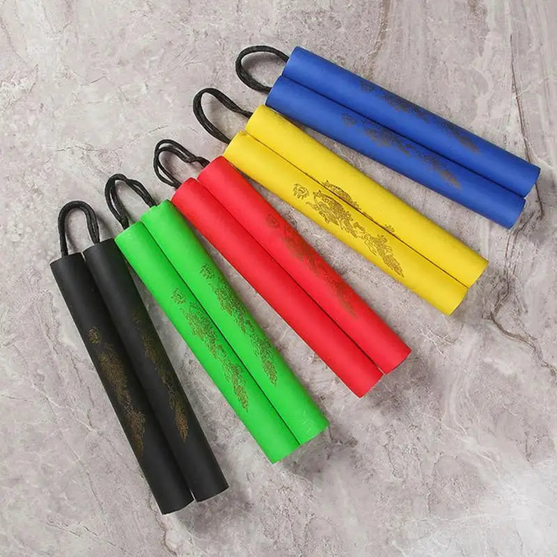 Red/Blue/Black/Green/Yellow Safe Fitness Nunchakus Children KungFu Beginners Training Tool Hot Martial Art Foam Nunchakus