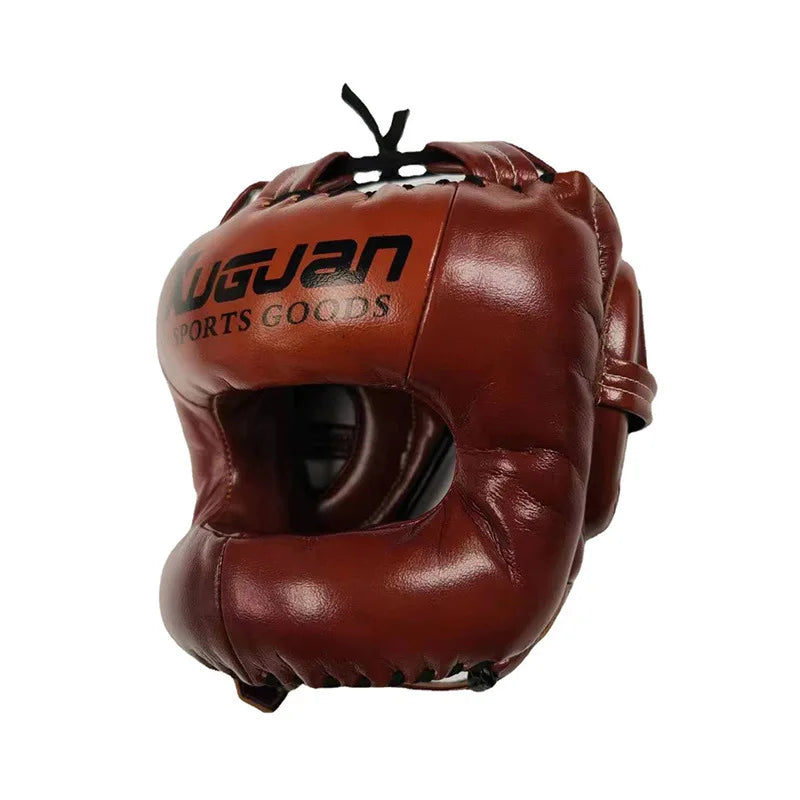 PU Boxing Head Protection Adult Fitness equipment Cross Beam Closed Full Sports Sanda Helmets Taekwondo Accessories