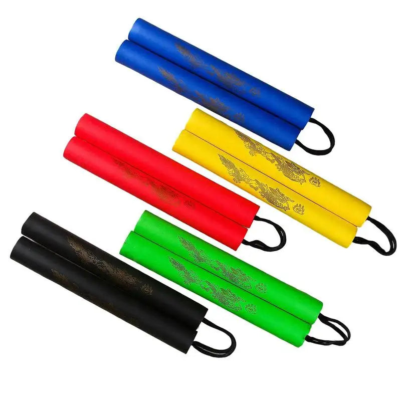 Red/Blue/Black/Green/Yellow Safe Fitness Nunchakus Children KungFu Beginners Training Tool Hot Martial Art Foam Nunchakus