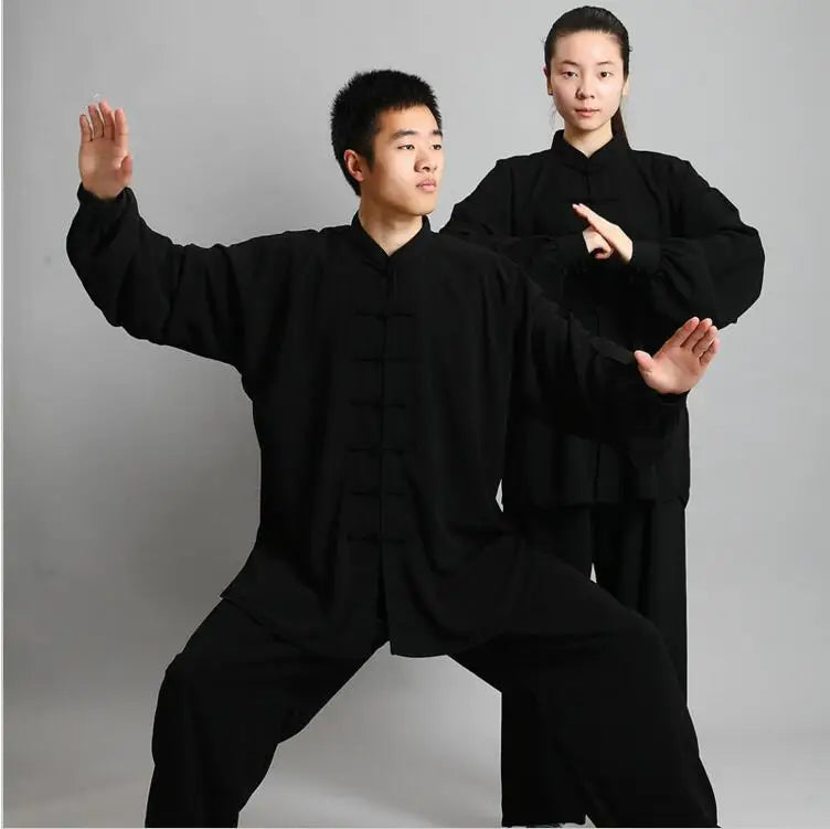 Kung Fu Uniform Traditional Chinese Clothing Long Sleeved Wushu TaiChi Men KungFu Uniform Suit Uniforms Tai Chi Exercise Clothes