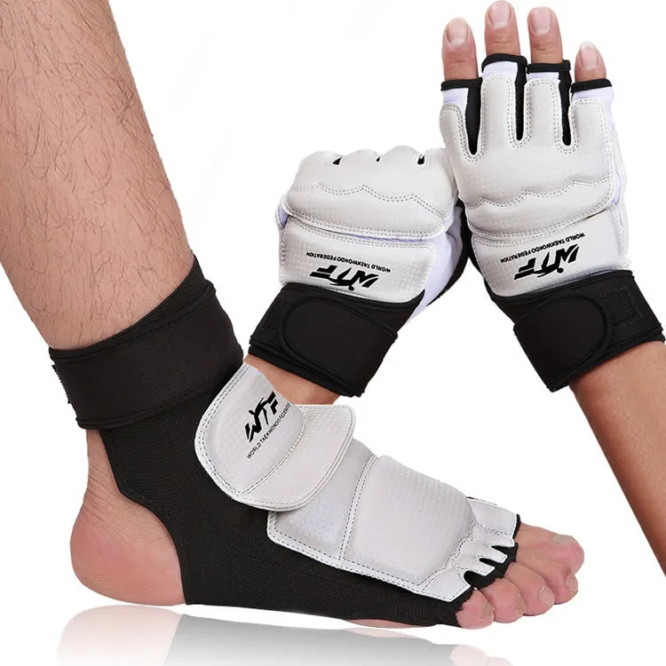 Taekwondo Gloves Foot Protector Taekwondo Shoes Foot Socks MMA WTF Adult Child Hand Foot Protector Half Finger Boxing Gloves