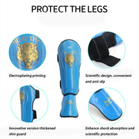 Thumbnail for Muay Thai Children'S MMA Boxing Shin Guard Instep Leg Protector Pads PU Leather Thicken Kick Foot Training Support Leg Warmers