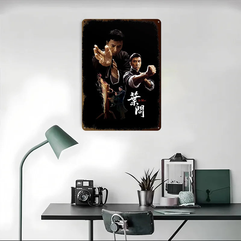 Vintage Martial Arts Metal Sign – Kung Fu Wall Decor Martial