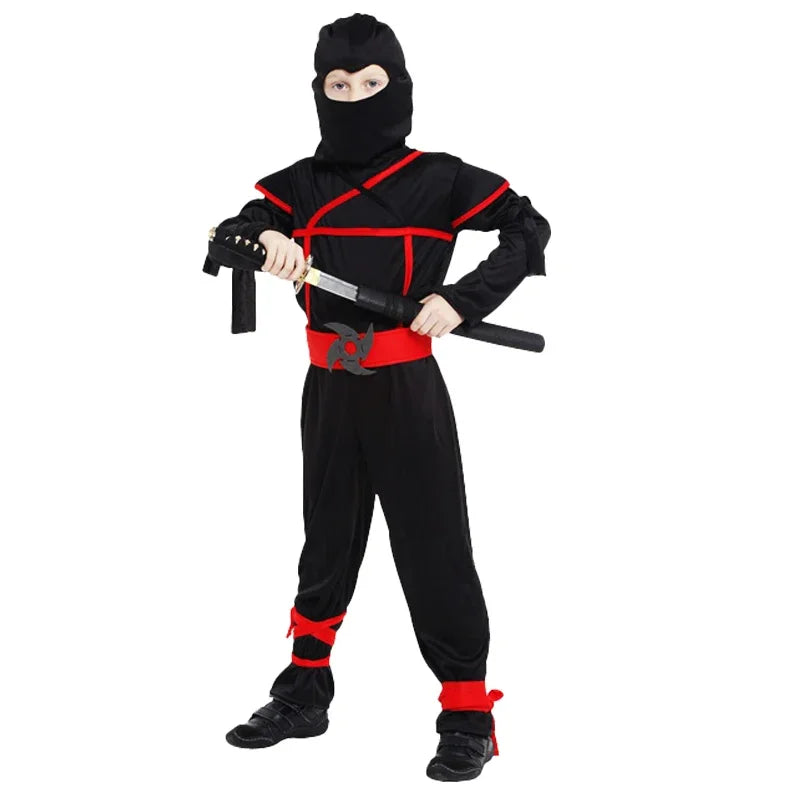 Ninja Costume Kids Martial Arts Cosplay Halloween Fancy Dress Boy Party Decorations Supplies Dress