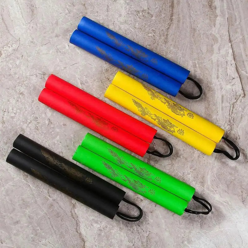 Red/Blue/Black/Green/Yellow Safe Fitness Nunchakus Children KungFu Beginners Training Tool Hot Martial Art Foam Nunchakus