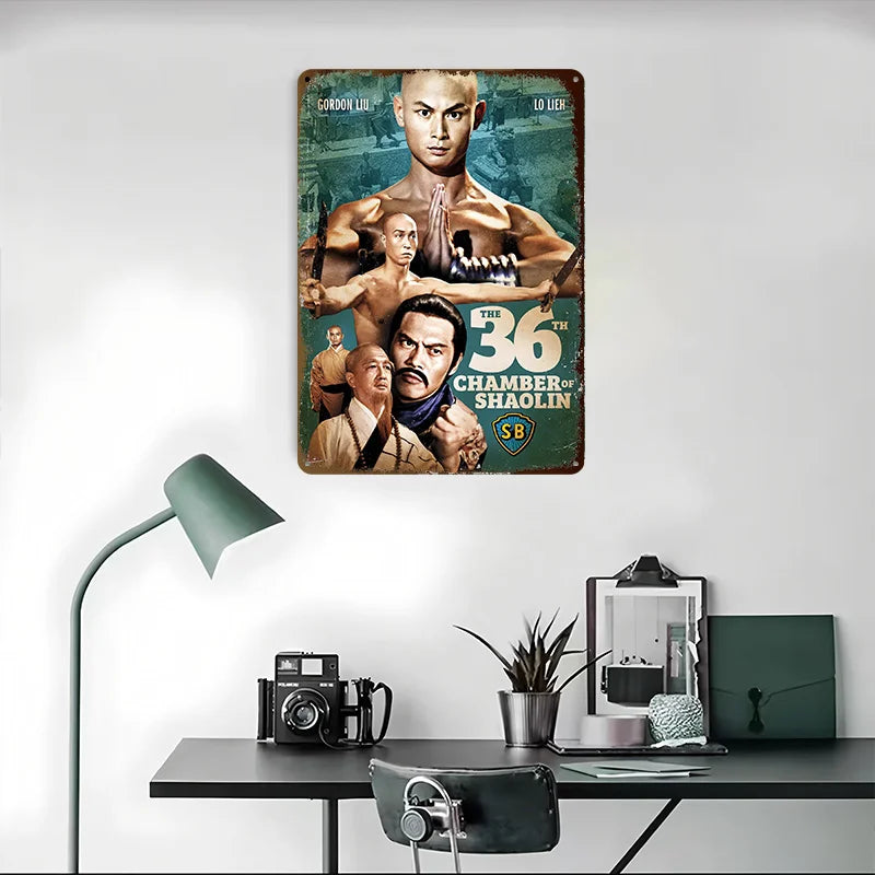 36th Chamber of Shaolin Metal Sign – Retro Movie Wall Art