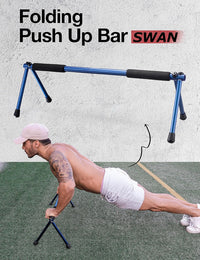 Thumbnail for Folding Push up Bar | Portable Outdoor Bar & Home Workout Equipment | Duralumin Metal Dip Bar & Pushup Handles | Dip Bars for Strength Training | Lightweight Metal Bar