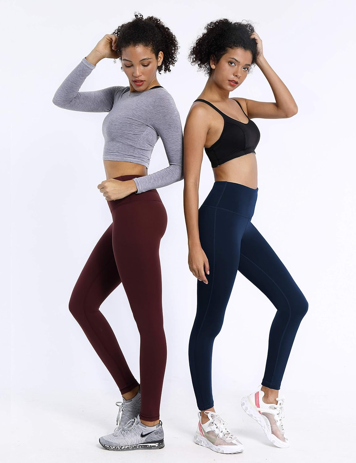 22"/26"/28" Inseam Yoga Pants Inner Pocket Workout Capris Running High Waist Full Length Leggings Tummy Control