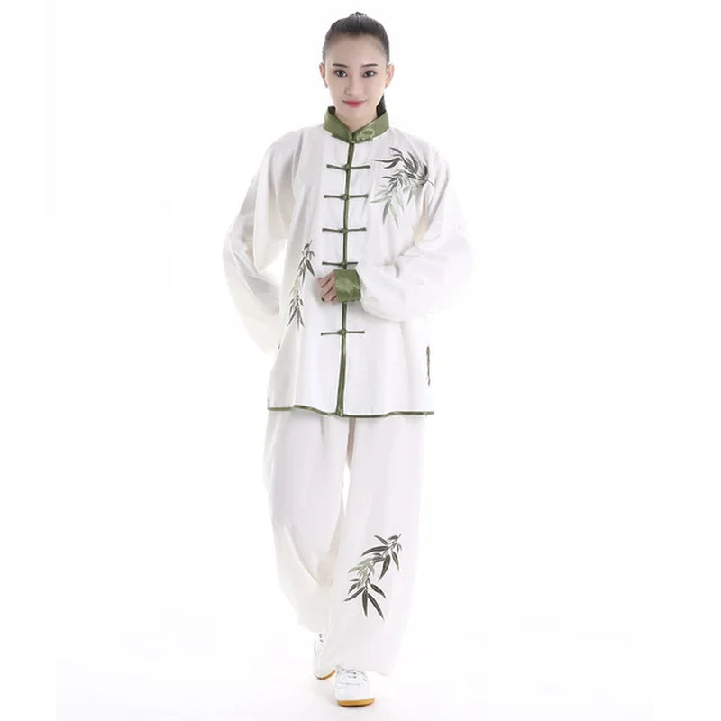 Tai Chi Uniform Adults Martial Arts Clothes Long Sleeve Embroidery Taekwondo Kungfu Suit Chinese Style Morning Exercise Costumes