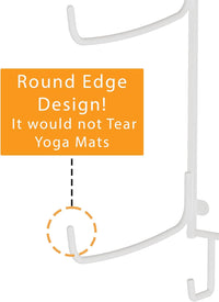 Thumbnail for Guru Yoga Mat Holder Wall Mount with 3 Hooks for Hanging Yoga Strap, Resistance Bands, 5-Sectional Metal