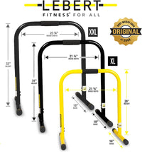 Thumbnail for Dip Bar Stand - Original Equalizer Total Body Strengthener Pull up Bar Home Gym Exercise Equipment Dipping Station - Hip Resistance Band, Workout Guide and Online Group - Yellow