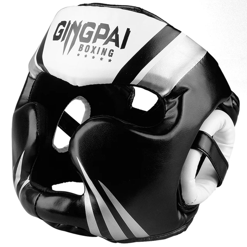 GINGPAI High-Grade PU Leather Boxing Helmet Adult and Kids Professional Competition Helmet MMA Muay Thai Taekwondo Head Guard