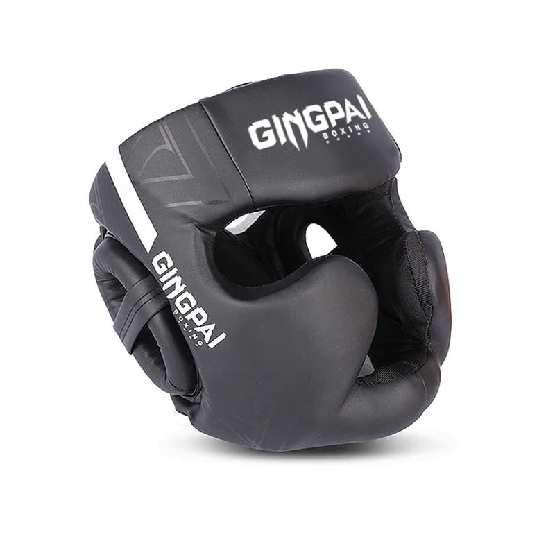 GINGPAI High-Grade PU Leather Boxing Helmet Adult and Kids Professional Competition Helmet MMA Muay Thai Taekwondo Head Guard