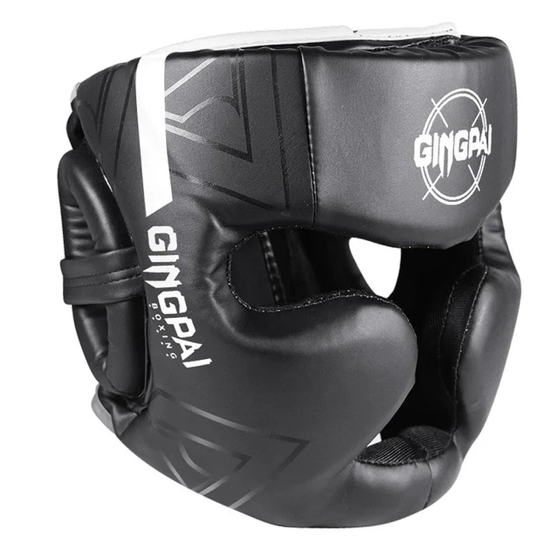 Grade PU Leather Boxing Helmet Head Protectors Adult Child Professional Competition Headgear MMA Muay Thai Kickboxing Head Guard