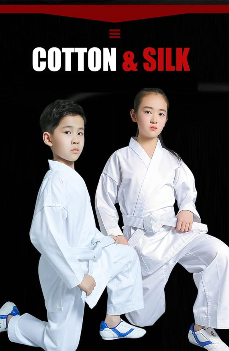 Karate Gi for Kids & Adults Lightweight Student Karate Uniform Children Martial Arts Uniform with White Belt