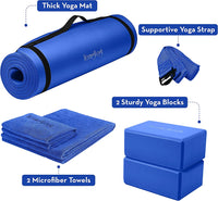 Thumbnail for Yoga Mat Set, 0.5 Inch Thick, Non Slip, Beginner Friendly