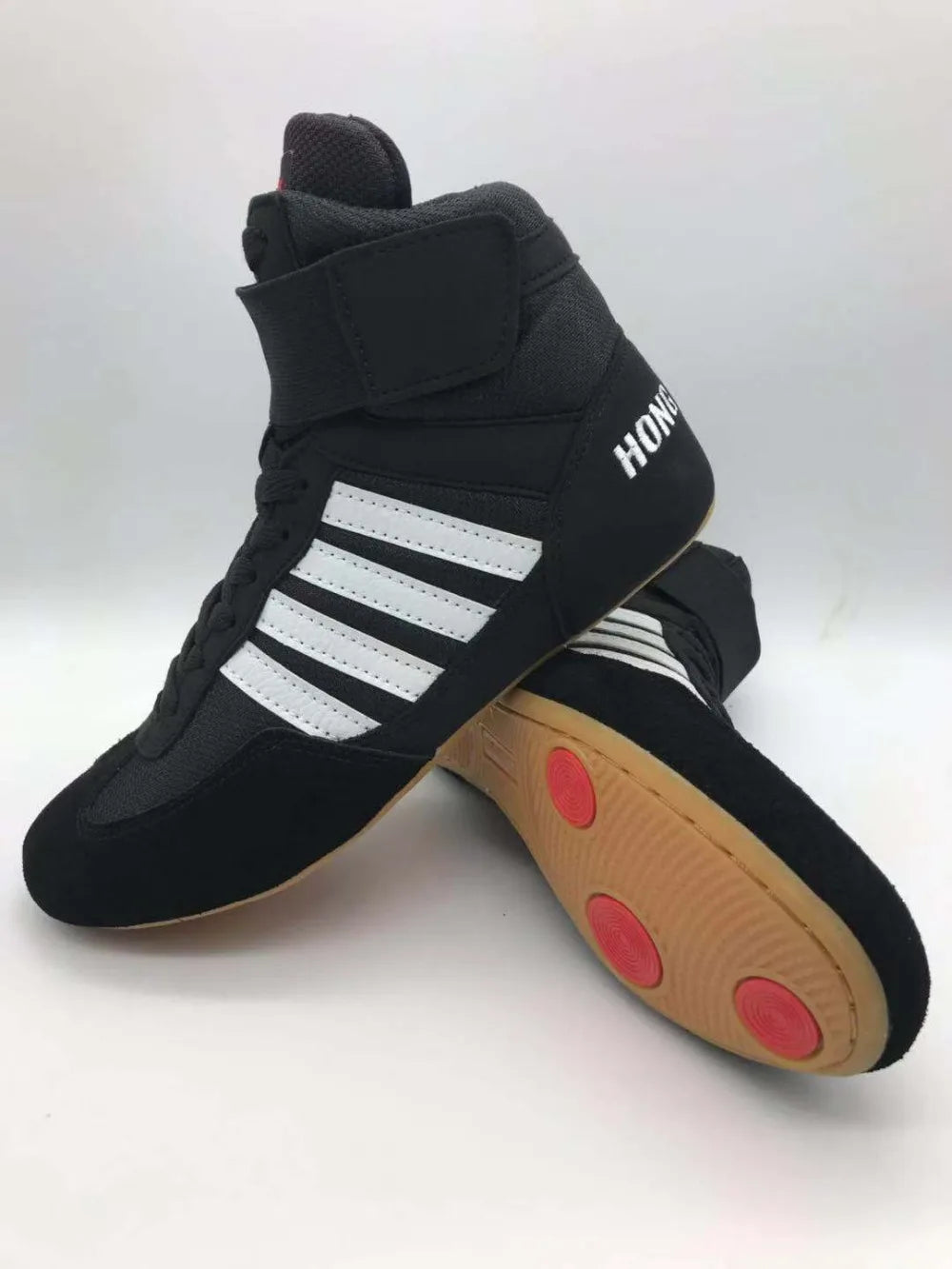 Men Wrestling Shoes High Boxing Shoes Rubber Outsole Breathable Pro Wrestling Gear for Men and Women Boxeo